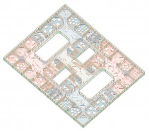 Axonometrie der Schulcompartments im 3.Obergeschoss