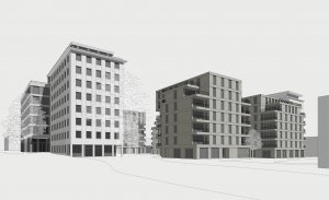 Blick auf das Quartier