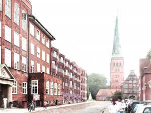 Blick aus der Parade auf den Lübecker Dom
